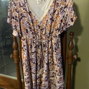 Idyllwind by Miranda Lambert patterned midi dress with front tie, size medium